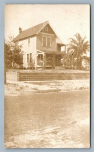 TARPON SPRINGS FL SCENE ANTIQUE REAL PHOTO POSTCARD RPPC