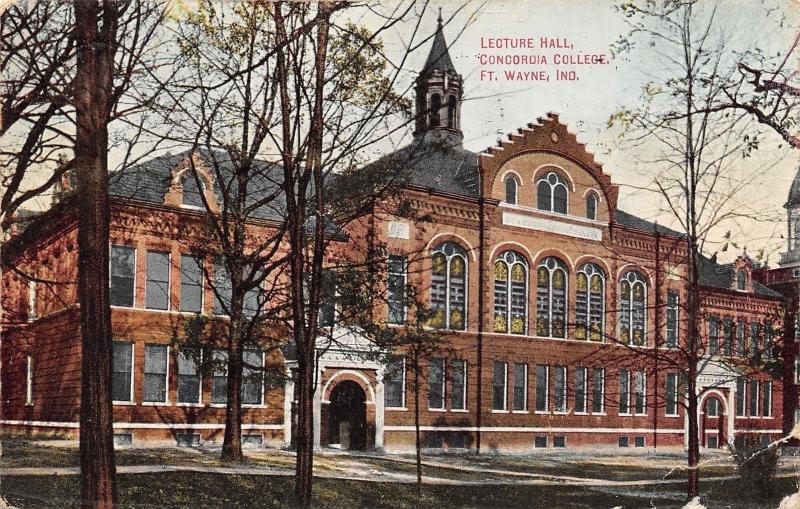 Fort Wayne Indiana~Concordia College~Lecture Hall~1910 Postcard 