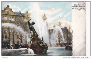 Fontanen Tors Fiske Pa Adolf Fredriks Torg, Stockholm, Sweden, 1900-1910s