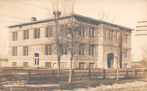 Sheridan Wyoming John Taylor School, Real Photo Vintage Postcard U10244