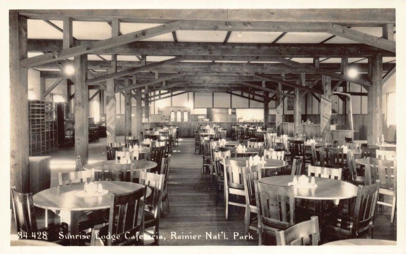 RP Postcard Sunrise Lodge Cafeteria in Rainier National Park, Washington~130608