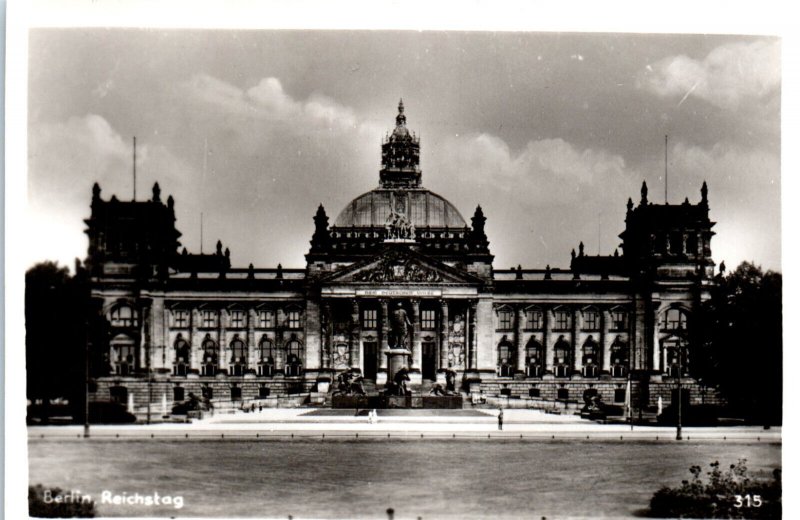 Reichstag Berlin Germany WW2 Era Real Photo Postcard