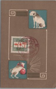 Postcard Kobe Japan 1921 Postal Services 50th Anniversary Stamp Dog