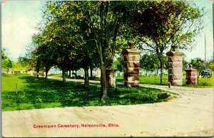 Greenlawn Cemetery Nelsonville Ohio OH UNP Unused DB Postcard D3