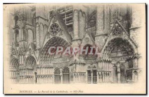 Old Postcard Bourges Cathedrale Portal