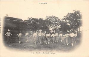 B91613 indochina military soldier vietnam tonkin Tonkinese infantrymen boxing