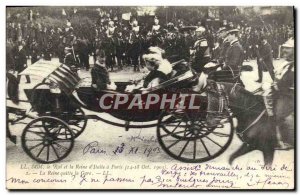 Old Postcard The King And Queen D & # 39Italie In Paris 1903