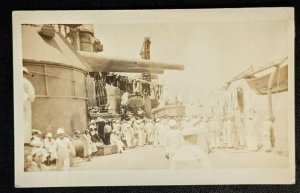 USS Seattle Soldiers Stand By for Washed Clothes Real Picture Photo Postcard