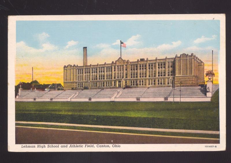 CANTON OHIO ATHLETIC FIELD FOOTBALL STADIUM LEHMAN HIGH SCHOOL POSTCARD