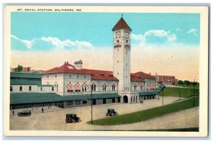 1910 Mt Royal Station Clock Tower Building Baltimore MD Vintage Antique Postcard 