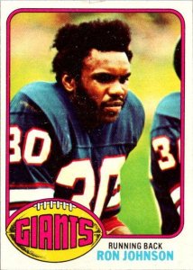 1976 Topps Football Card Ron Johnson New York Giants sk4381