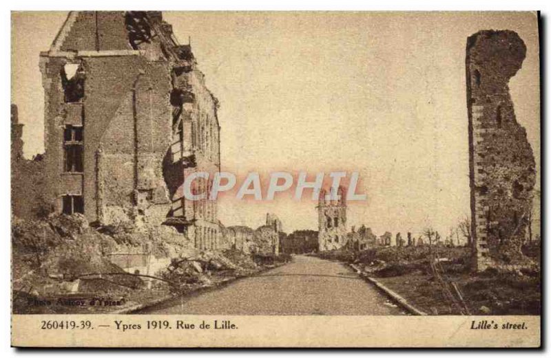 Old Postcard Ypres 1919 Rue de Lille