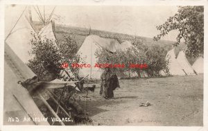 Native American Bannock Indians, RPPC, Village Encampent, Wesley Andrews No 3
