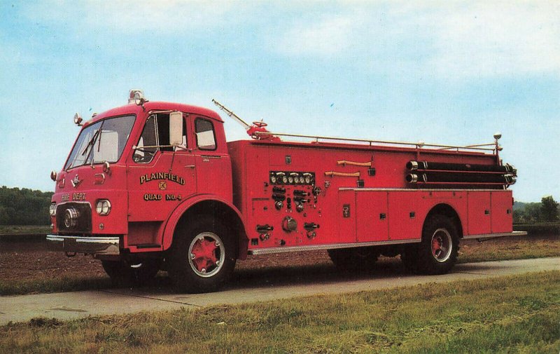 Logansport IN Boyer Fire Truck Delivery to Plainfield IN Postcard 