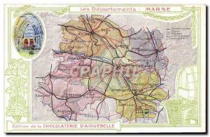 Old Postcard geographical map of Chocolaterie & # 39Aiguebelle Marne Cathedra...