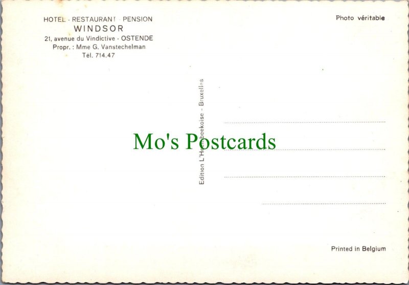 Belgium Postcard - Ostend, Hotel Restaurant Pension Windsor RR19138