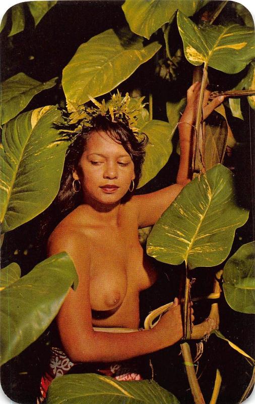 E7/ Tahiti Postcard Chrome Native Nude Woman 7