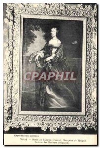 Postcard Old Glass Mary Rabutin Chantal Marquise de Sevigne Rochers Mignard G...