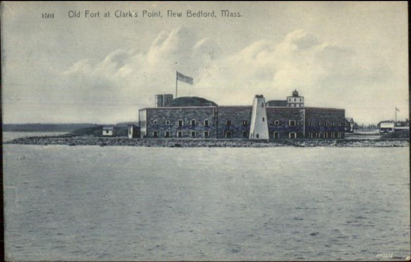 New Bedford MA Fort & Lighthouse c1910 Postcard