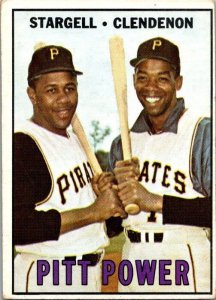 1967 Topps Baseball Card Willie Stargell Donn Clendenon Pittsburgh Pirates k2278