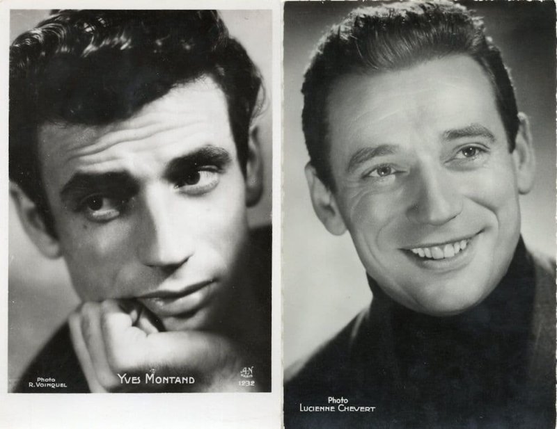 Yves Montand 2x French Italian Actor Singer 2x RPC Postcard s