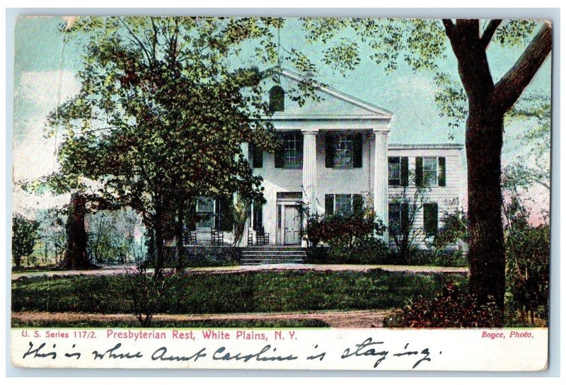 1907 Presbyterian Rest Exterior Scene White Plains New York NY Posted Postcard 