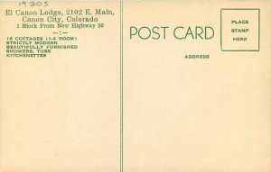 El Canon Lodge roadside Canon City Colorado Postcard 20-2085