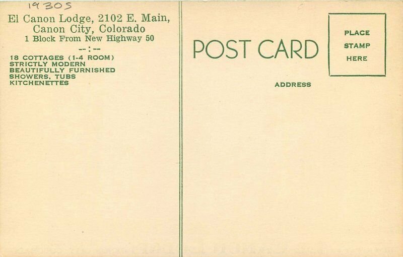 El Canon Lodge roadside Canon City Colorado Postcard 20-2085