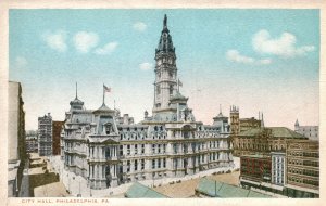 Vintage Postcard 1920's City Hall Building Philadelphia Pennsylvania PA