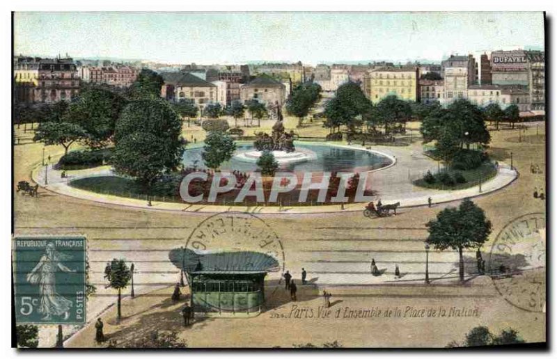 Postcard Old Paris View of the Place de la Nation Together