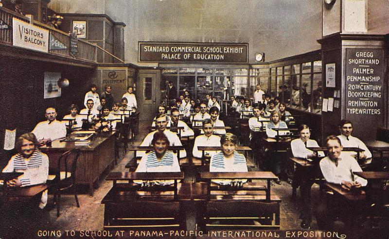 Going to School, Panama-Pacific International Expo, Early Postcard, Unused