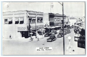 1957 Main Street Exterior Building Miles City Montana Vintage Antique Postcard