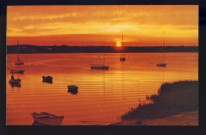 Cape Cod, Massachusetts/MA Postcard, Picturesque Sunset Over Cape Cod Waters