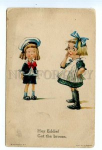 499238 TWELVETREES Get Broom LITTLE WITCH Girl Child EGCo #63 Vintage postcard