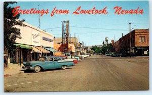 LOVELOCK, Nevada NV ~ Highway 40 ~ STREET SCENE ~ Vi Starr's? c1960s Postcard