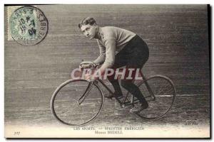 Postcard Old Bike Cycle Cycling Sprinter American Menus Bedell