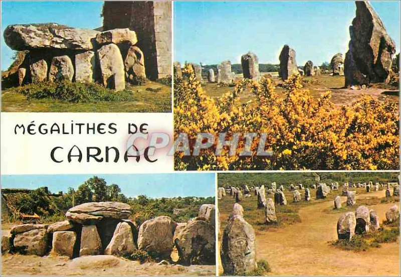 Modern Postcard Carnac in Brittany Colors Celebre its Menec alignments and ke...