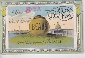 BOSTON, MASS, TOURIST SOUVENIR FOLDER, c1920, 20 colourful views, unused