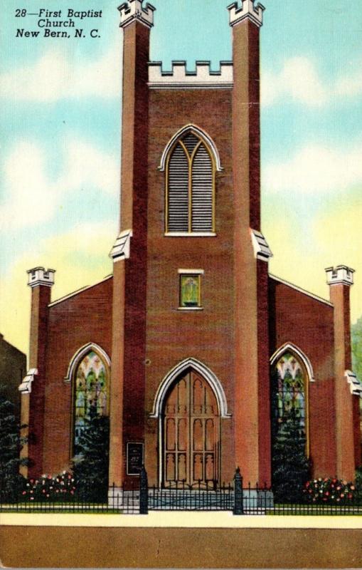 North Carolina New Bern First Baptist Church 1951 Curteich