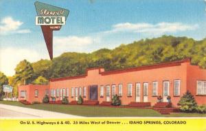 Idaho Springs Colorado Sleepy U Motel Street View Antique Postcard K49027