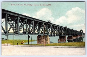 1910 HARVE de GRACE MD P B W PHILADELPHIA BALTIMORE & WILMINGTON RAILROAD BRIDGE
