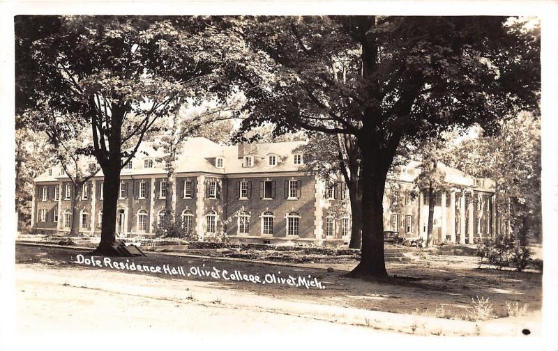 Olivet Michigan~Olivet College-Dole Residence Hall~30s Truck Parked~1940 RPPC