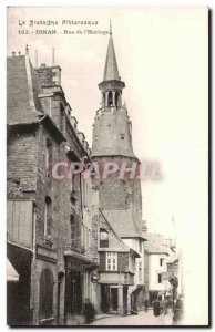 Postcard Old Dinan Street I & # 39Horloge