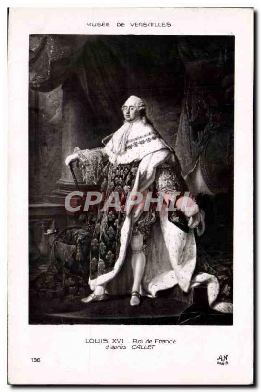 Old Postcard King Louis XIV Of France D & # 39Apres Callet Museum of Versailles