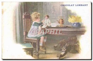 Old Postcard Fun Children Doll Chocolate Lombart