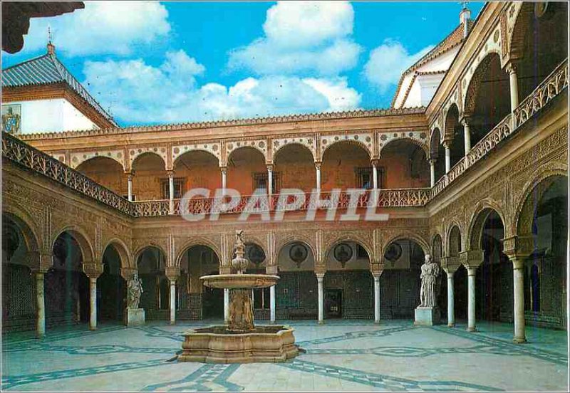 Old Postcard Sevilla House of Pilato Court