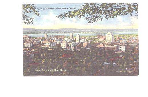 City  from Mount Royal, Montreal, Quebec, Used 1956