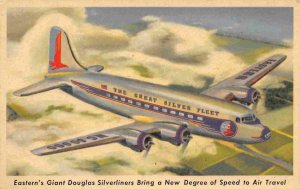 Eastern Airlines Giant Douglas Silverliner DC 3 Plane in Flight postcard