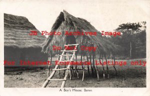 Africa, Benin, RPPC, A Boy's House, C.M.S. Bookshop