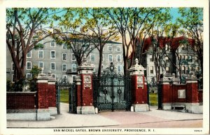 Van Wickel Gates, Brown University, Providence RI Vintage Postcard J30